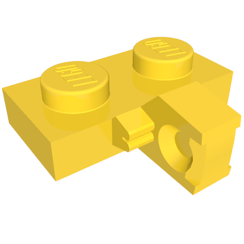 Hinge Plate 1 x 2 Locking with 1 Finger on Side, without Groove (Yellow)
