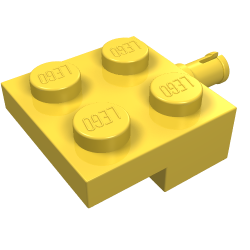 Plate Special 2 x 2 with Wheel Holder (Yellow)