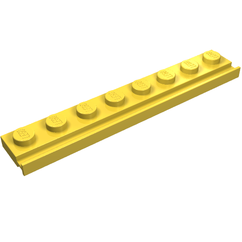 Plate Special 1 x 8 with Door Rail (Yellow)