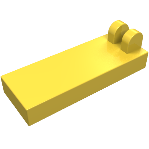 Hinge Tile 1 x 2 1/2 with 2 Fingers on Top (Yellow)