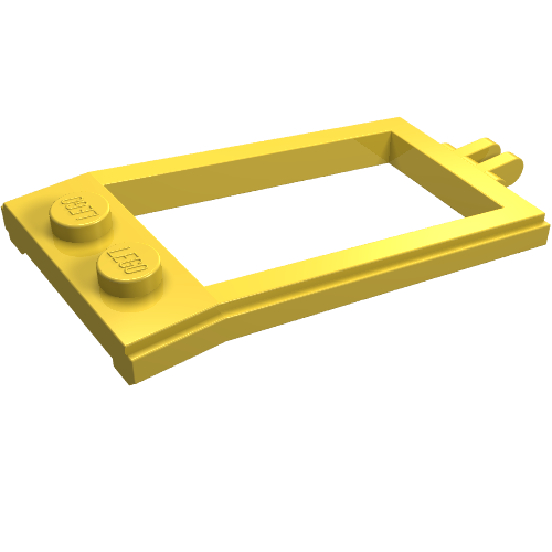 Animal / Creature Accessory, Horse Hitching, with 1 x 2 Studs, Hinge [2 Fingers] (Yellow)