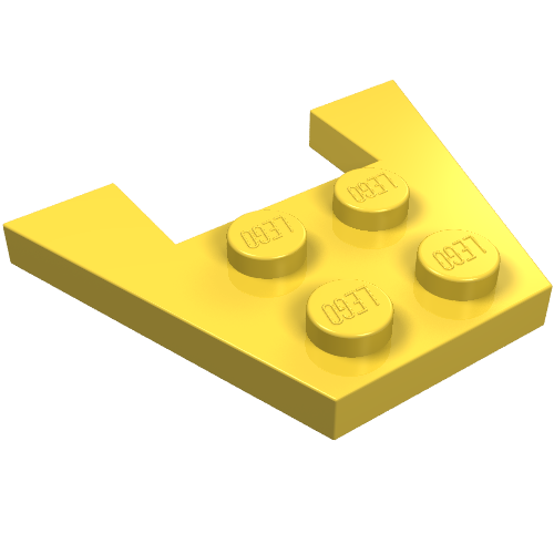 Wedge Plate 3 x 4 without Stud Notches (Yellow)
