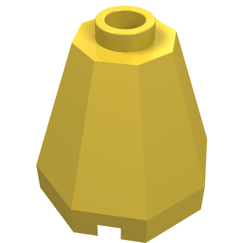 Cone 2 x 2 x 1 2/3 Octagonal, Open Stud (Yellow)