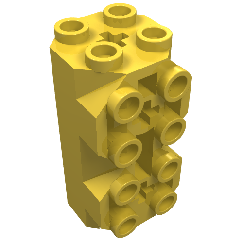Brick Special Octagonal 2 x 2 x 3 1/3 with Side Studs (Yellow)