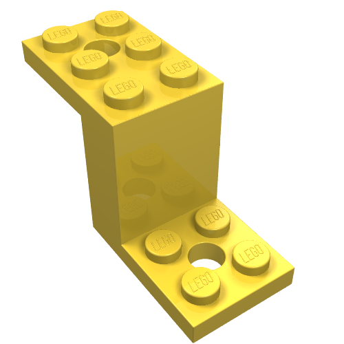 Bracket 5 x 2 x 2 1/3 with Holes, Smooth Bottom (Yellow)