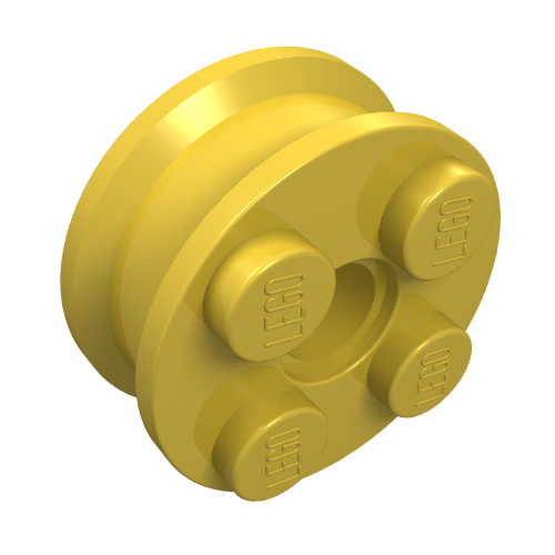 Wheel Freestyle with 2 x 2 Studs and Pin Hole (Yellow)