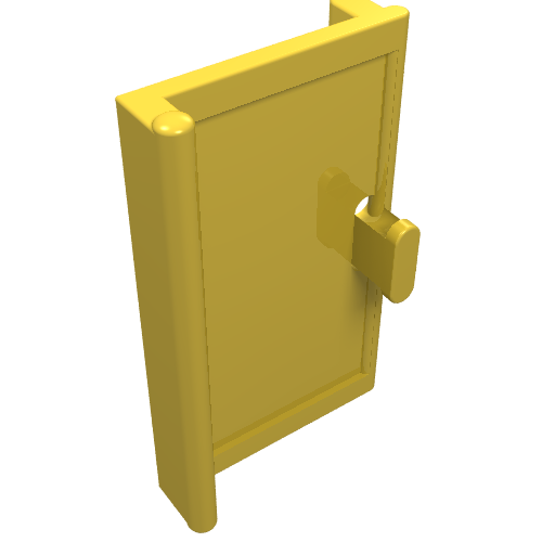 Door 1 x 2 x 3 with Vertical Handle (Yellow)