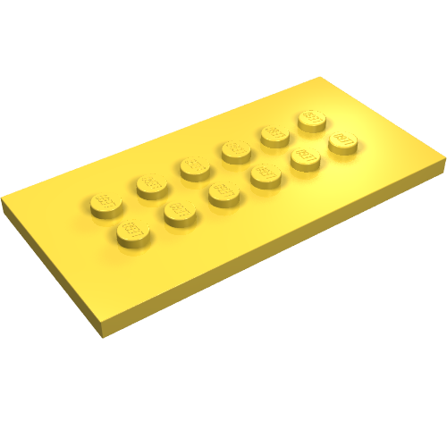Plate Special 4 x 8 with Studs in Centre (Yellow)