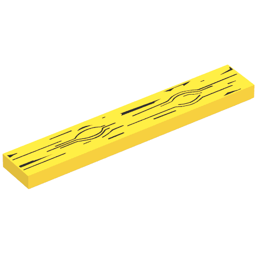 Tile 1 x 6 with Wood Grain Print (Yellow)