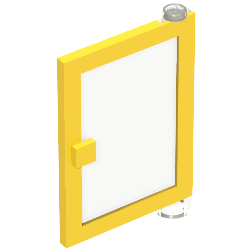 Door 1 x 4 x 5 Right with Trans-Clear Glass (Yellow)