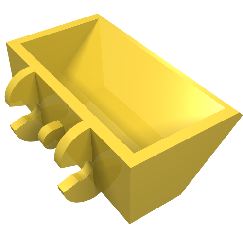 Construction Vehicle Bucket Smooth 2 x 4 x 1 (Yellow)