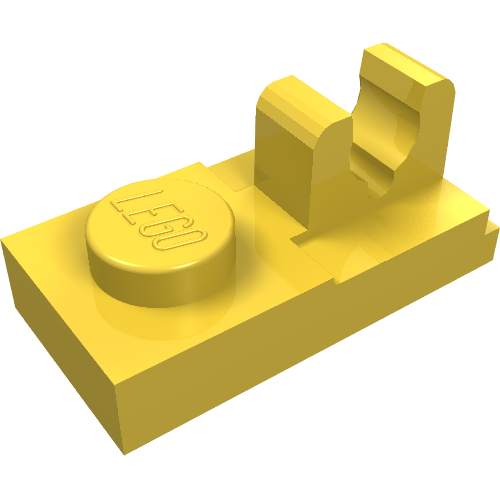 Plate Special 1 x 2, Top Clip [Split] (Yellow)