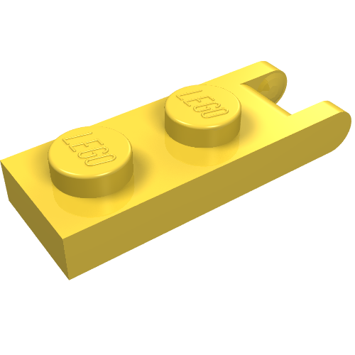 Hinge Plate 1 x 2 with 2 Fingers at Outer Edges (Yellow)