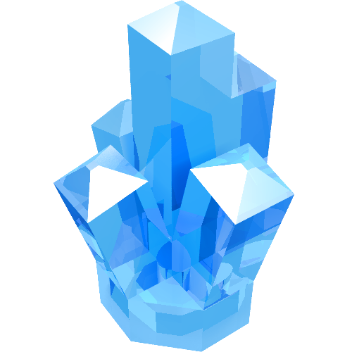 Rock 1 x 1 Crystal 5 Point (Trans-Medium Blue)