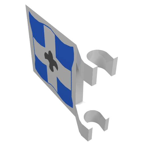 Flag 2 x 2 Square with Imperial Soldier Black Symbol over White Cross on Blue Background Print (White)