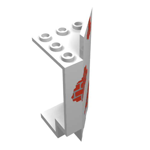 Panel 3 x 3 x 6 Corner with Scattered Bricks Print (White)