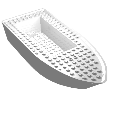 Boat 25 x 10 x 4 1/3 [Complete Assembly] (White)