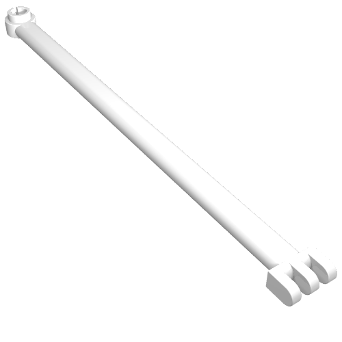 Hinge Bar 12L with 3 Fingers and Open End Stud (White)