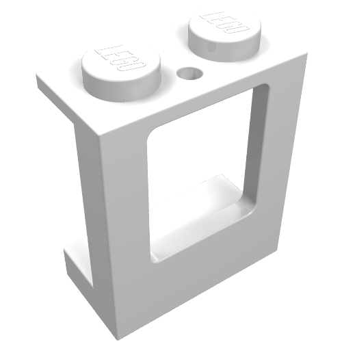 Window 1 x 2 x 2 Plane, Solid Studs (White)
