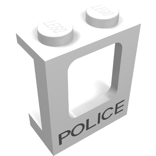 Window 1 x 2 x 2 Plane with 'POLICE' Print (White)