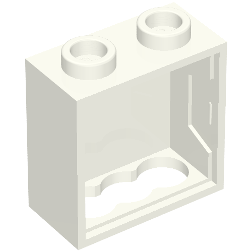Light Cabinet 2 x 2 with Lamp Holes, 1 x 2 x 1 2/3 (Sign Back) (White)