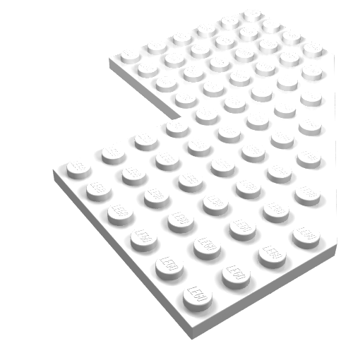 Wedge Plate 10 x 10 with 4x4 Cutout and Cut Corner (White)