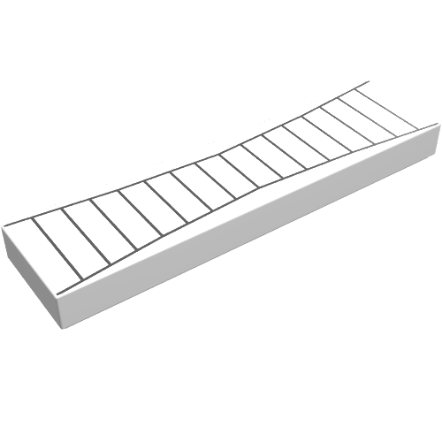 Tile 1 x 4 with Stylised Radar Print (White)