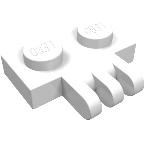 Hinge Plate 1 x 2 with 3 Fingers On Side (White)