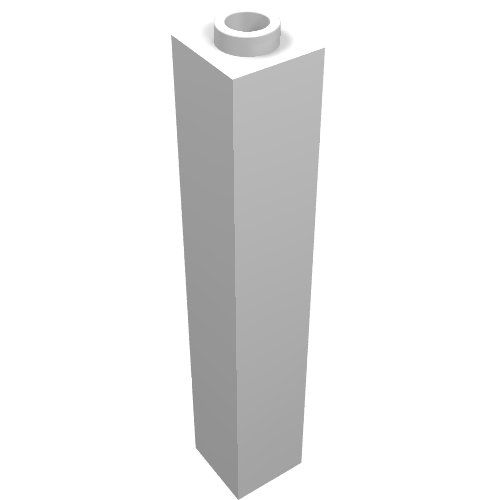 Brick 1 x 1 x 5 with Blocked Open or Hollow Stud (White)