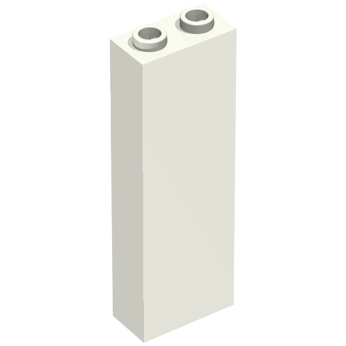 Brick 1 x 2 x 5 with Blocked Open Studs and Bottom Stud Holder with Asymmetric Ridges (White)