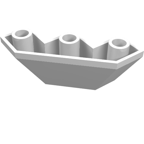 Brick Wedged, Sloped Inverted 3 x 3 x 2 Facet (White)