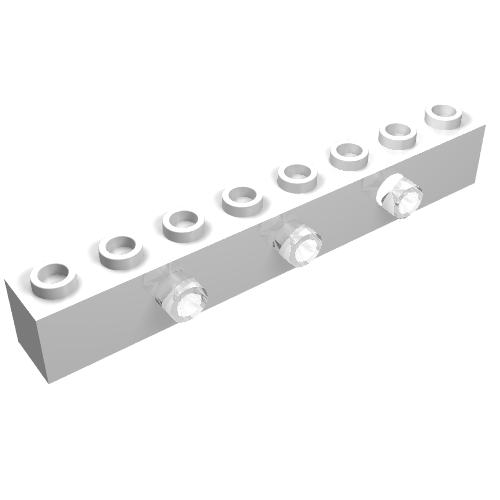 Light Brick 1 x 8 [3 Prisms] (White)