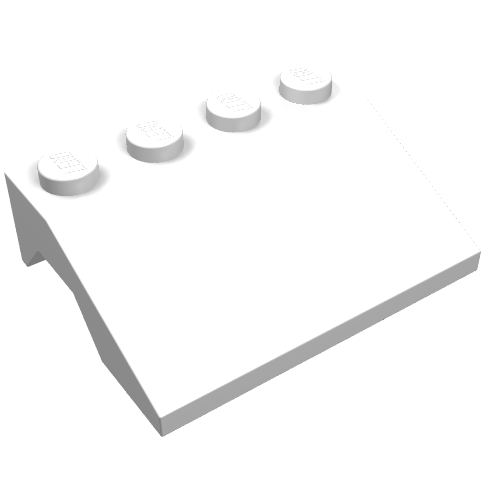 Wheel Arch, Mudguard, Slope 3 x 4 (White)