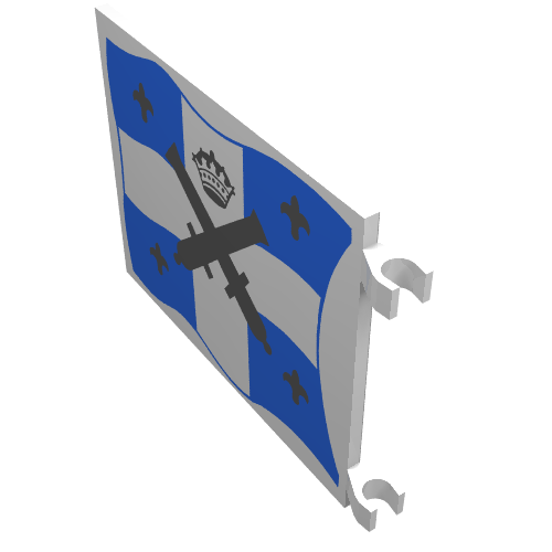 Flag 6 x 4 with Clip with Crossed Cannons over Blue Crossed Flag Print (White)