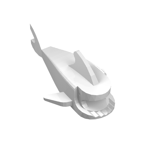 Animal Body Part, Shark Body, without Bottom Tube (White)