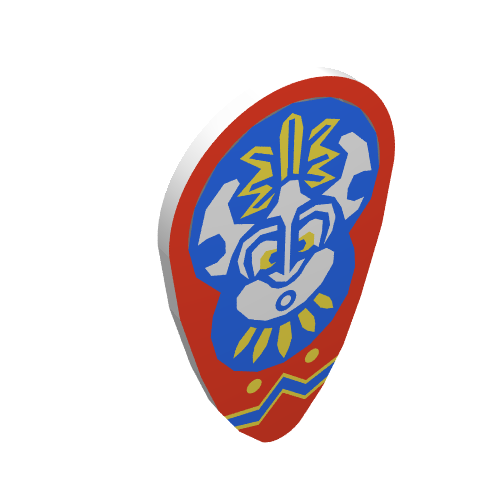 Shield Ovoid with Indigo Islanders Print (White)