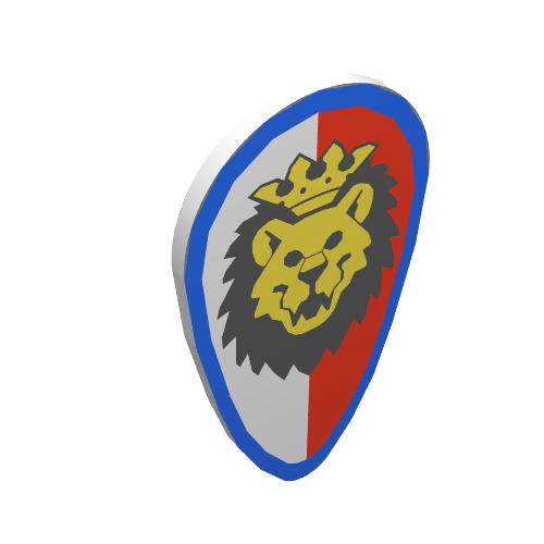 Shield Ovoid with Royal Knights Lion Head Print (White)