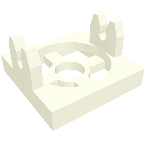 Magnet Holder Tile 2 x 2 - Tall Arms with Deep Notch (White)