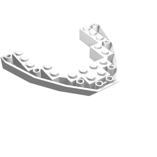 Brick Wedged, Sloped Inverted 8 x 10 x 1 Boat Bow (White)