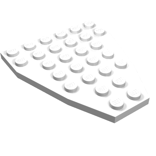 Wedge Plate 7 x 6 Boat Bow without Stud Notches (White)