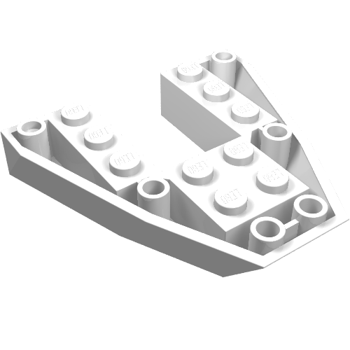 Brick Wedged, Sloped Inverted 6 x 6 x 1 Boat Bow (White)