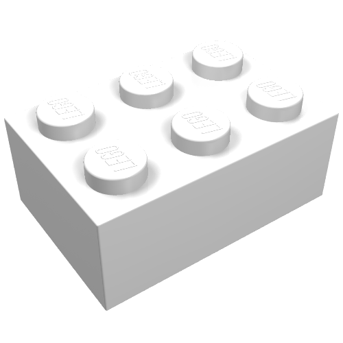 Brick 2 x 3 without Cross Supports (White)