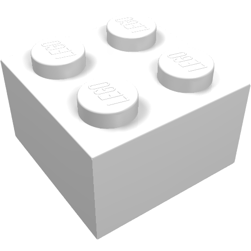 Brick 2 x 2 without Inside Ridges (White)