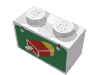 Brick 1 x 2 with Ice Cream Print (White)