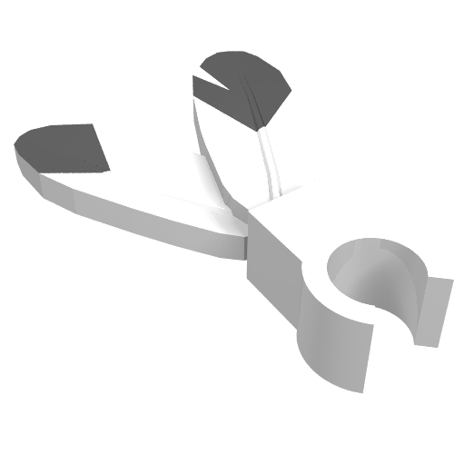 Plume / Feathers with Clip and Black Tip Print (White)