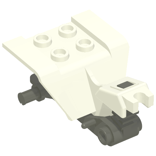 Vehicle Body, Tricycle Body Top with Dark Gray Chassis (White)