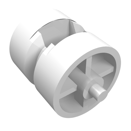 Wheel Centre Wide with Stub Axles [Tricycle] (White)