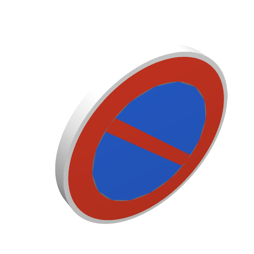 Road Sign Clip-on 2 x 2 Round with No Parking Print (White)