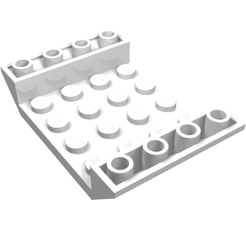 Brick Sloped Inverted 45° 6 x 4 Double with 4 x 4 Recessed (White)