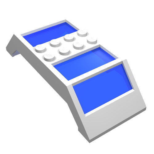 Window 4 x 10 x 2 Roof Slope Double, Complete Assembly, Trans-Dark Blue Glass (White)